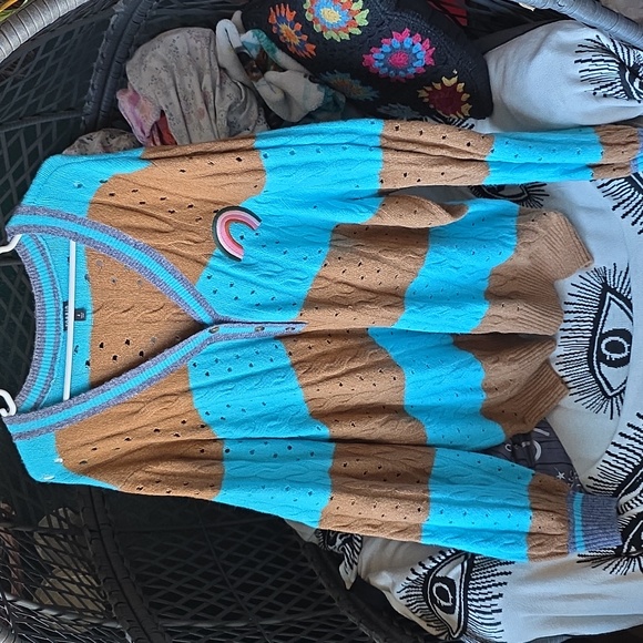 Brown and Blue Striped Cardigan - Picture 6 of 8